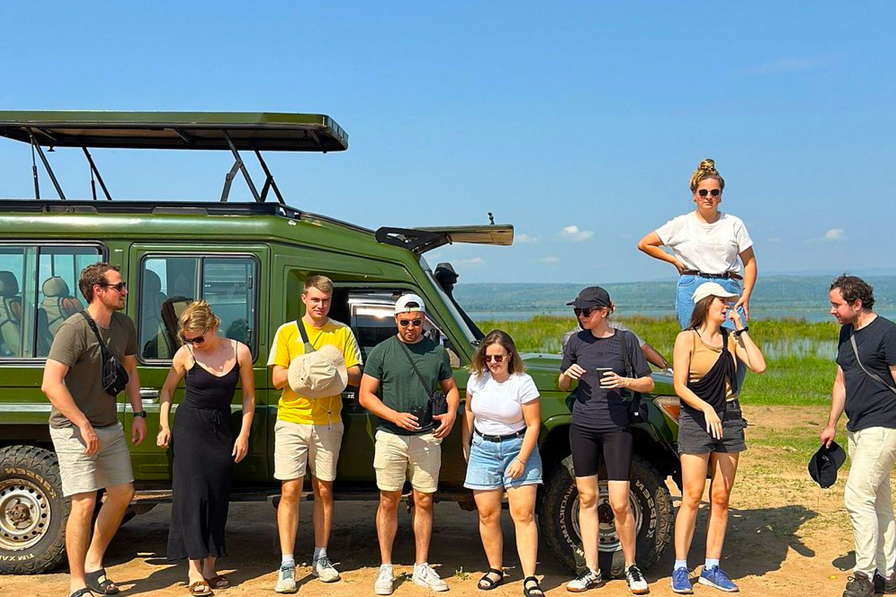 Travellers enjoying an East African safari experience